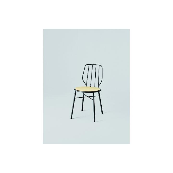 【COMMOC】Flipper Chair(C) / ウォルナット（シート）×ホワイト（フレーム）（ダイニングチェア）