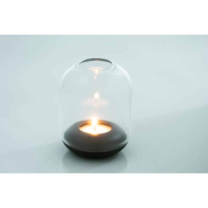 【100%】Tea Light Holder with glass cover / ブラック